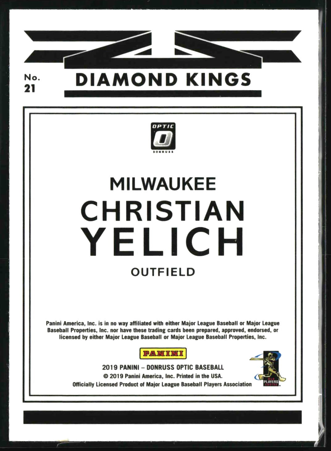 Christian Yelich 2019 Donruss Optic #21