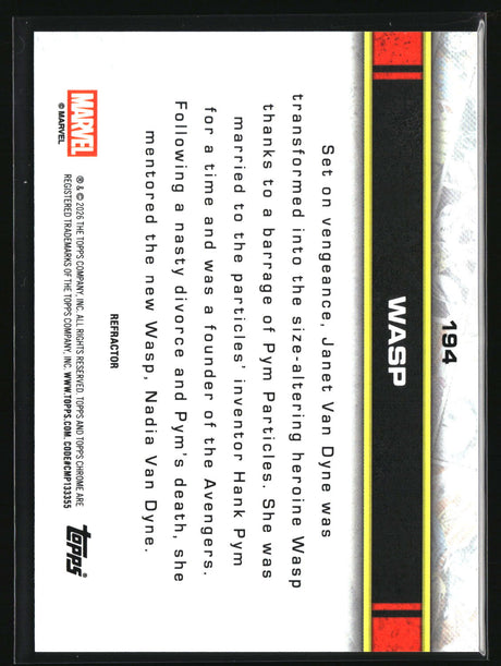 Wasp 2026 Topps Chrome Marvel Comics Refractor #194