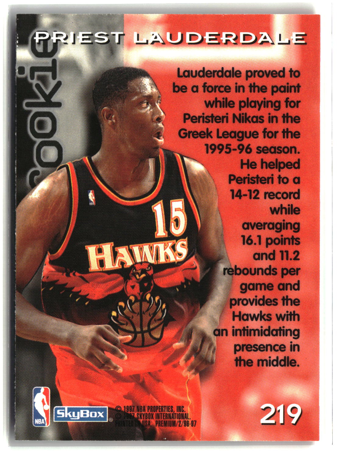 Priest Lauderdale 1996-97 SkyBox Premium #219