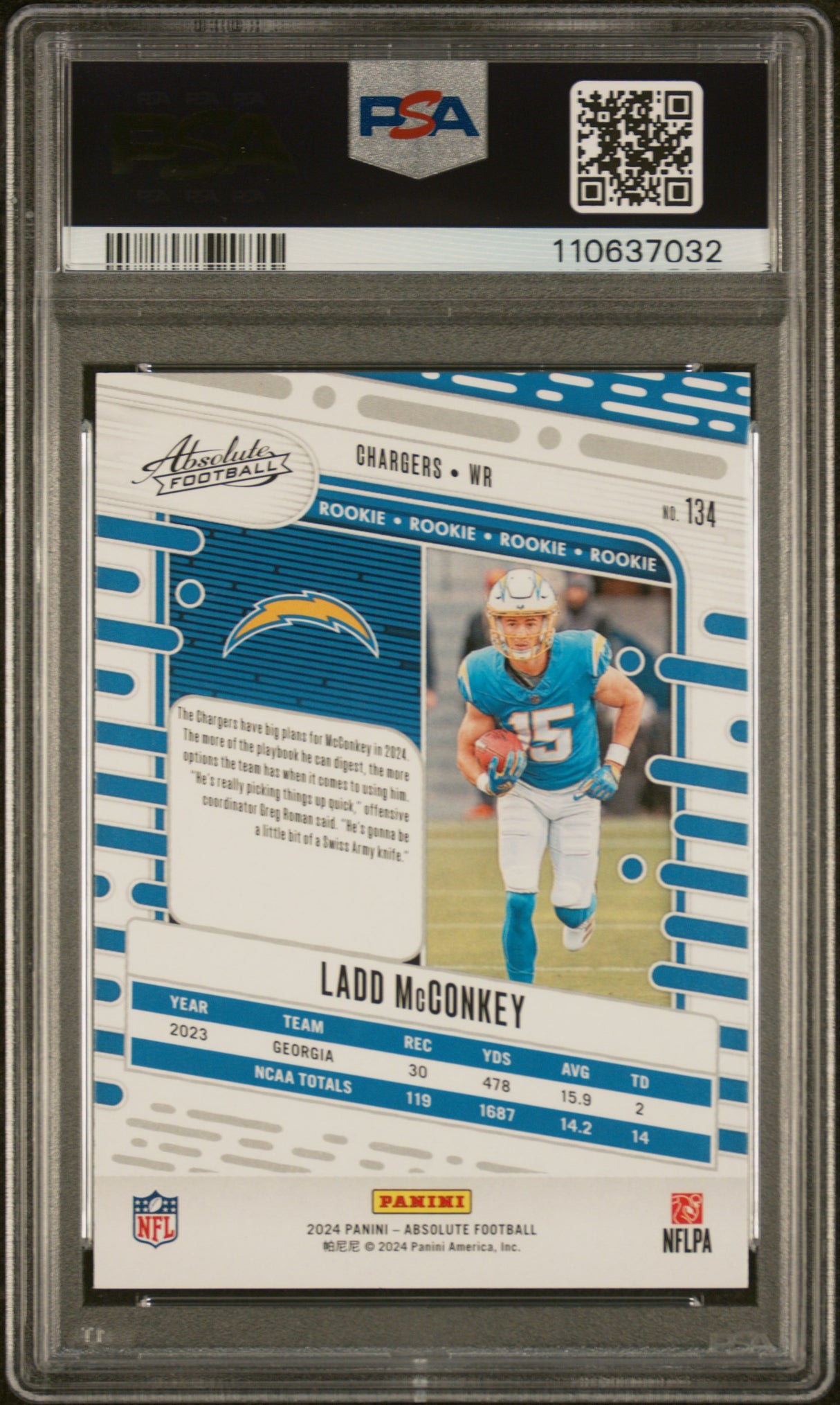 Ladd Mcconkey 2024 Panini Absolute #134 PSA 10
