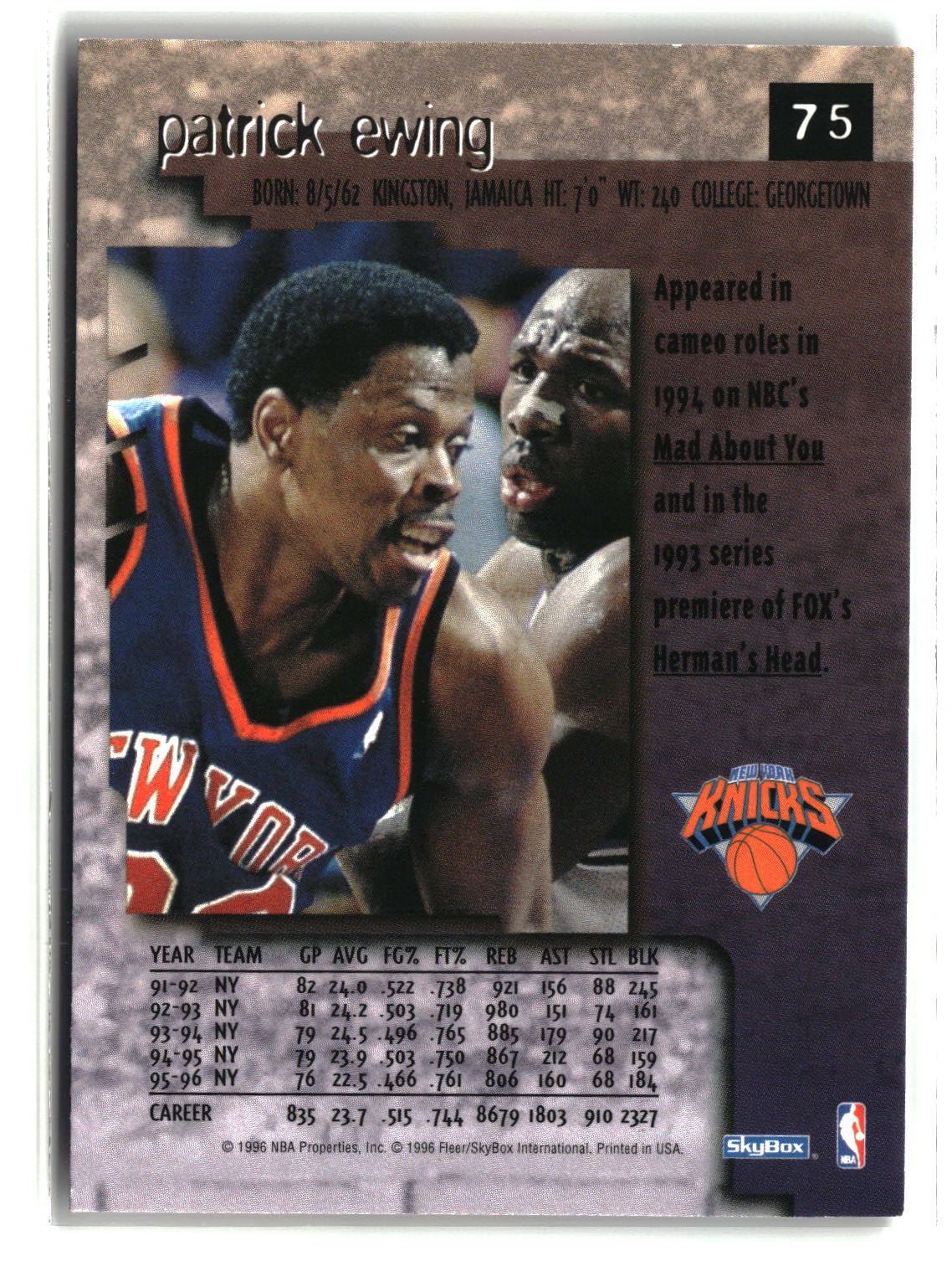 Patrick Ewing 1996-97 SkyBox Premium #75