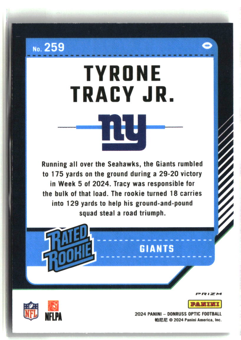 Tyrone Tracy Jr. 2024 Donruss Optic Holo #259
