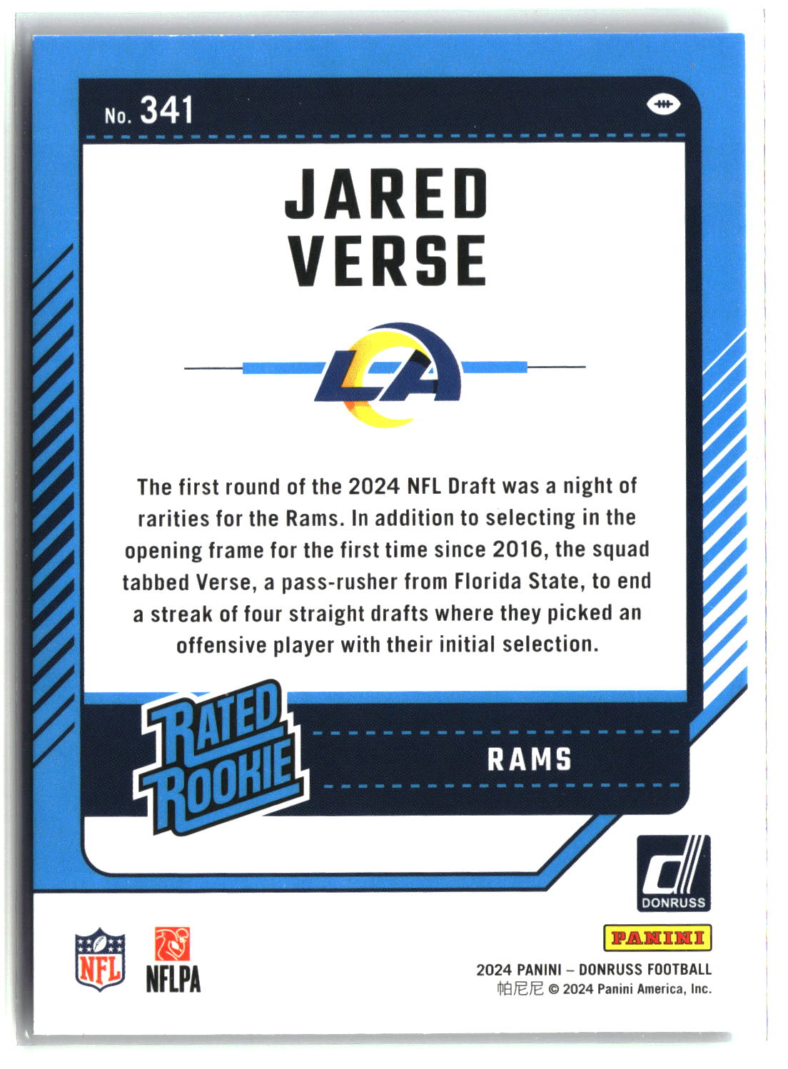 Jared Verse 2024 Donruss #341