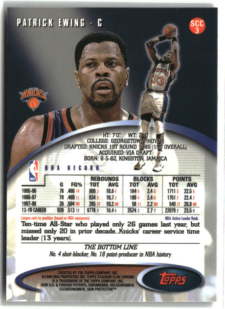 Patrick Ewing 1998-99 Stadium Club Chrome #SCC3