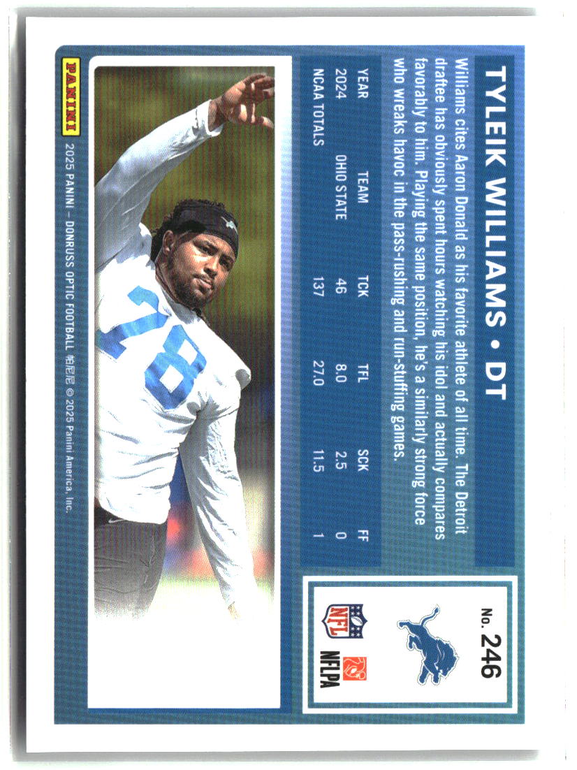 Tyleik Williams 2025 Donruss Optic #246