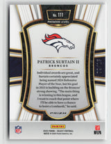 Patrick Surtain II 2025 Panini Select Pink Glitter Prizm #111 #/15