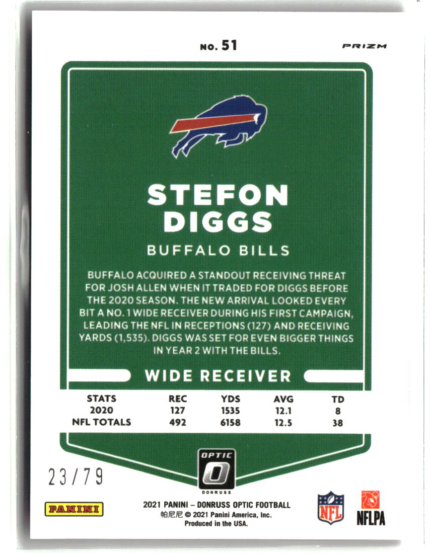 Stefon Diggs 2021 Donruss Optic Pink Velocity #51 #/79