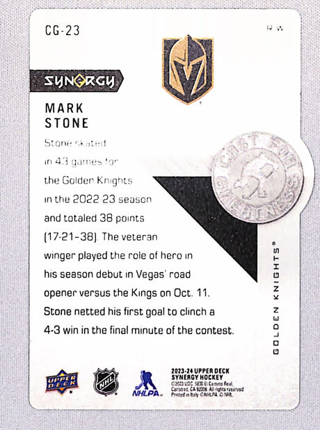 Mark Stone 2023-24 Upper Deck Synergy Cast for Greatness #CG-23
