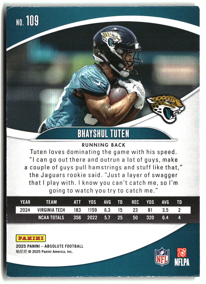 Bhayshul Tuten 2025 Panini Absolute Red #109