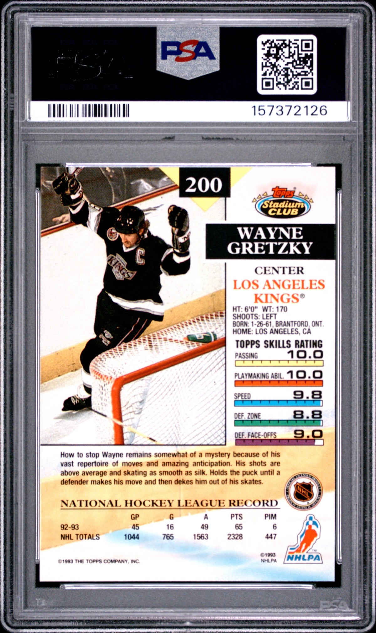 Wayne Gretzky 1993 Stadium Club Members Only #200 PSA 10