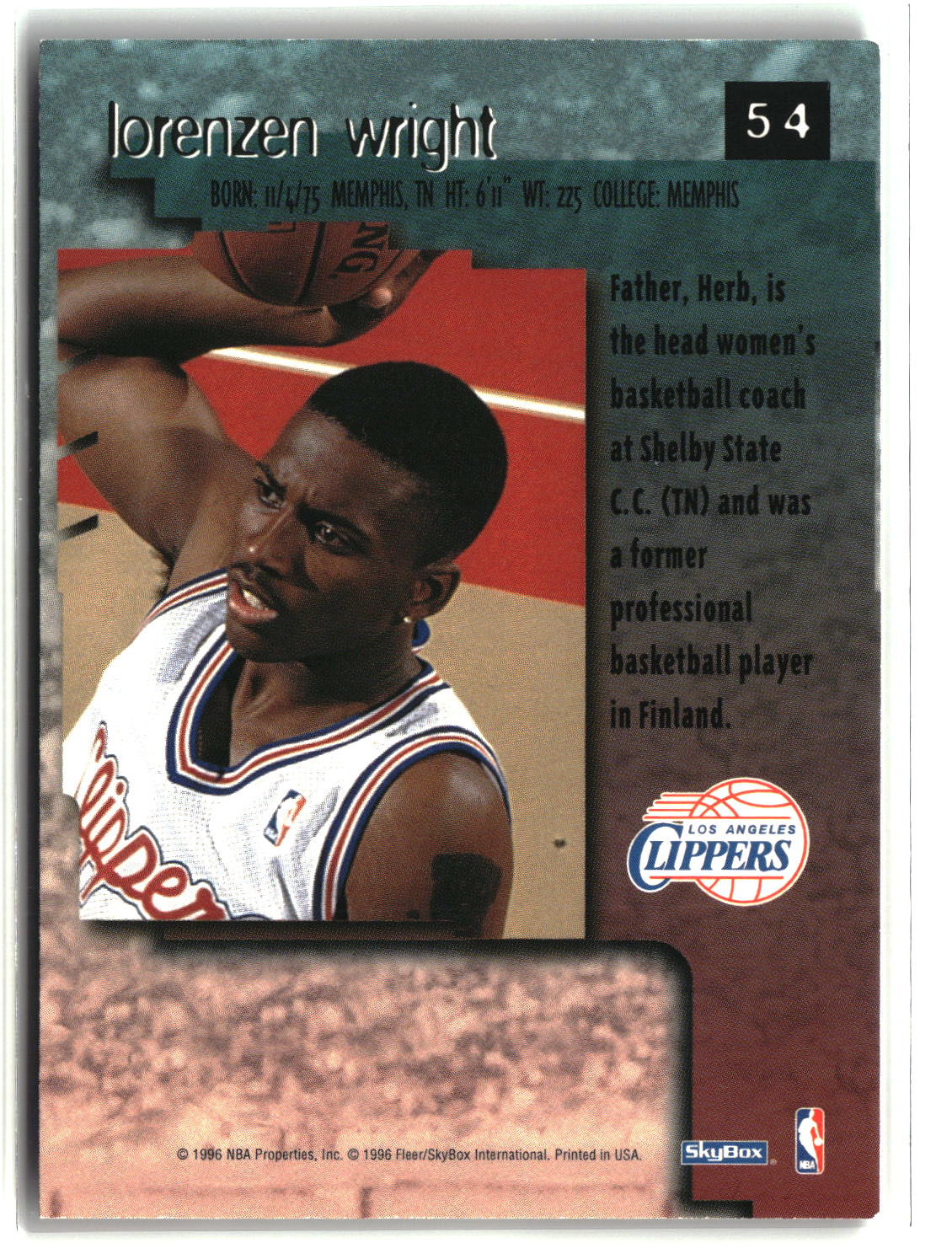 Lorenzen Wright 1996-97 SkyBox Premium #54