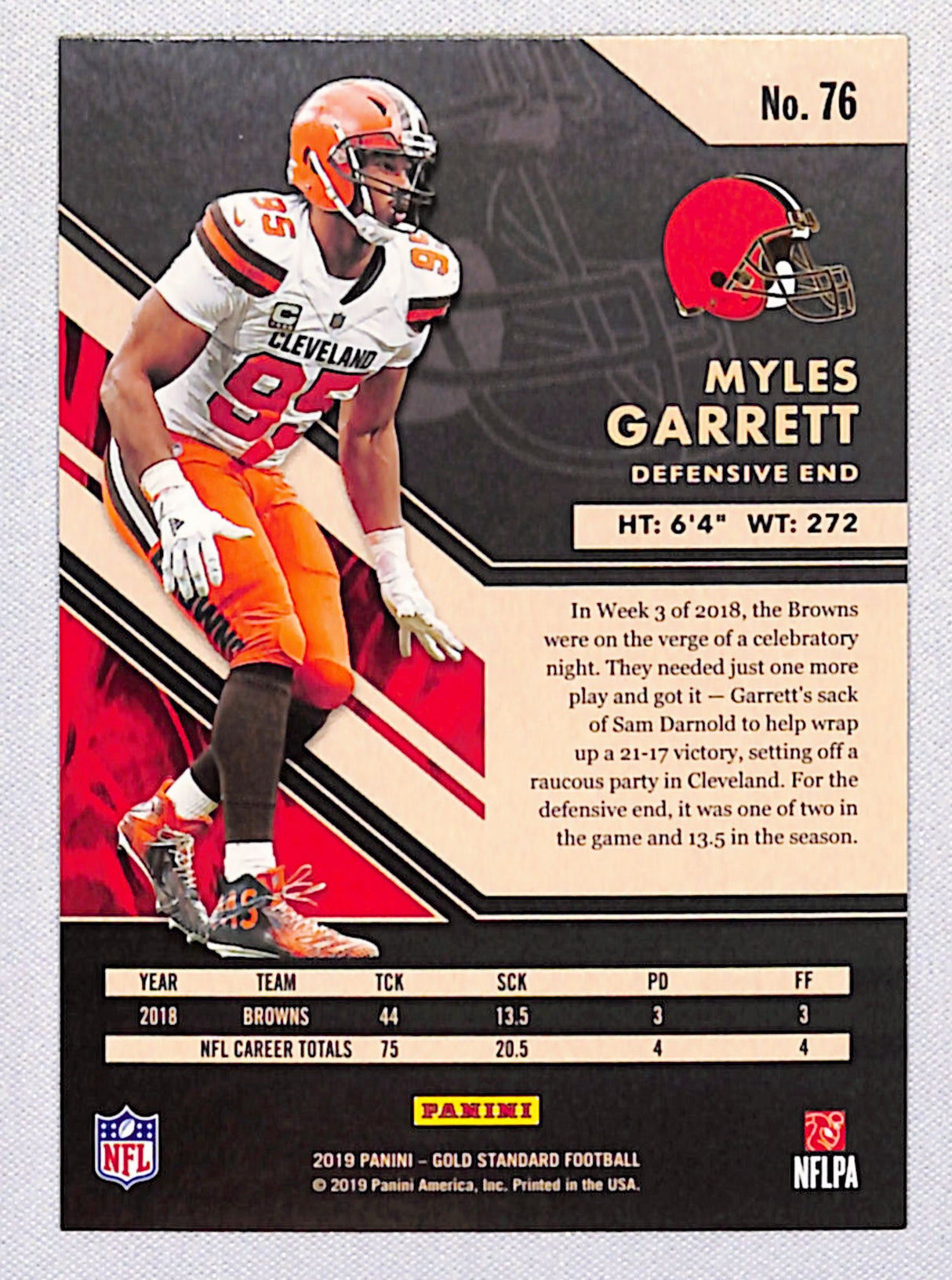 Myles Garrett 2019 Panini Gold Standard #76 #/99