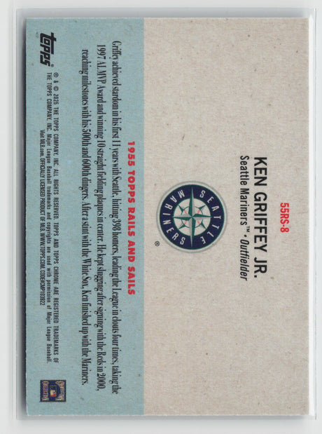 Ken Griffey Jr. 2025 Topps Chrome Platinum 1955 Topps Rails and Sails #55RS-8
