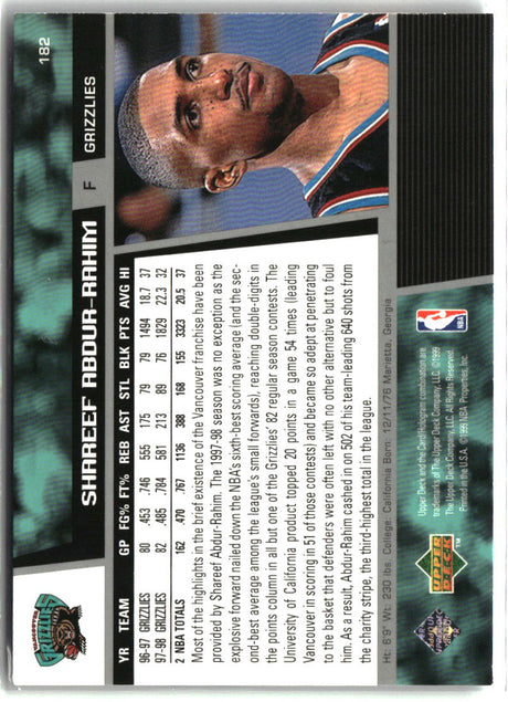 Shareef Abdur-Rahim 1998-99 Upper Deck #182