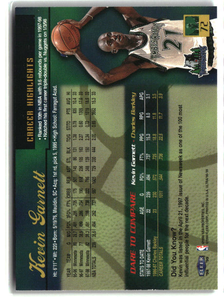 Kevin Garnett 1998-99 Ultra #72