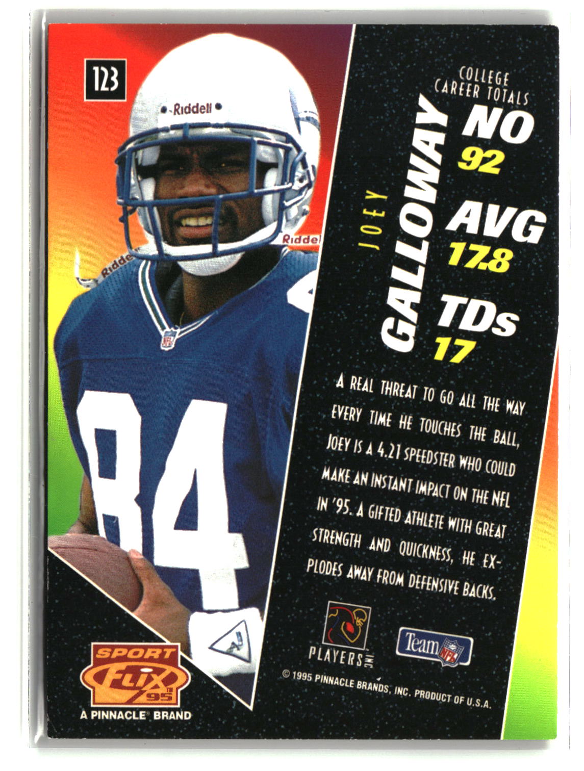 Joey Galloway 1995 Sportflix #123