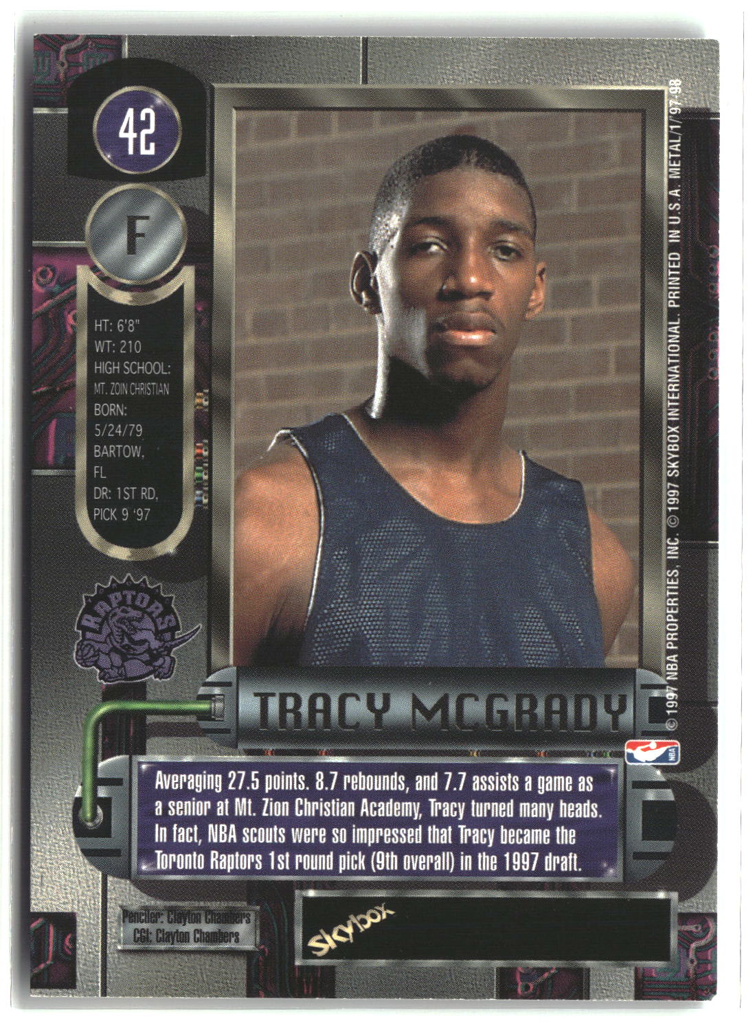 Tracy McGrady 1997-98 Metal Universe #42