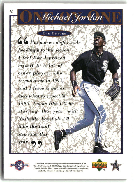 Michael Jordan 1995 Upper Deck Minor League Michael Jordan One On One #10