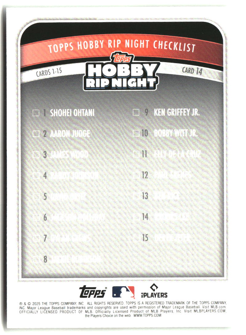 Brooks Lee 2025 Topps Hobby Rip Night #14