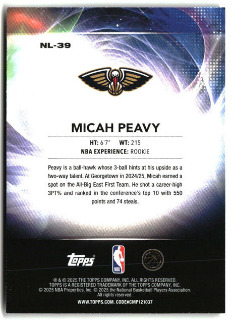 Micah Peavy 2025-26 Topps No Limit #NL-39