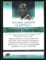 Michael Jordan 2021 Upper Deck Goodwin Champions Turquoise #61