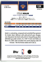 Tyler Kolek 2025-26 Topps Chrome Refractor #139