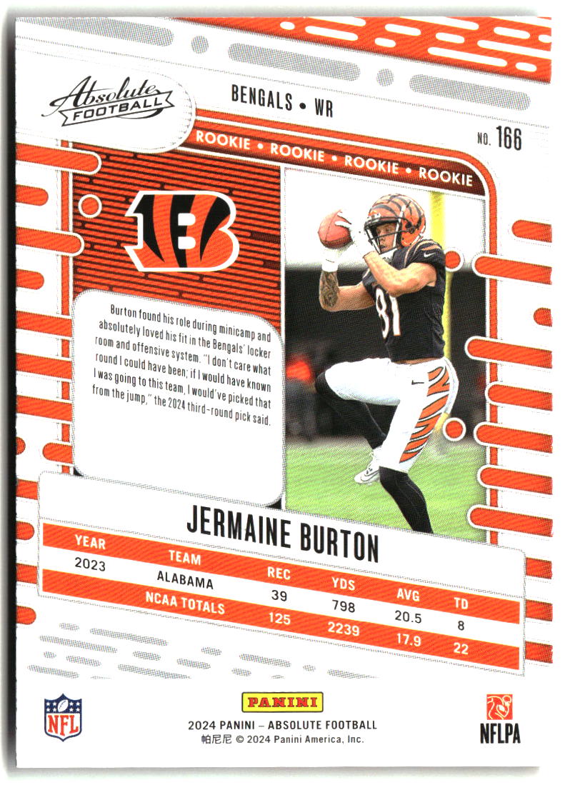 Jermaine Burton 2024 Panini Absolute Retail #166