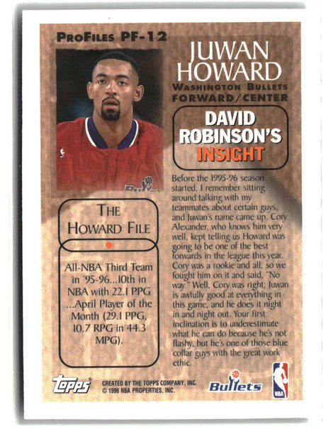 Juwan Howard 1996-97 Topps ProFiles #PF-12