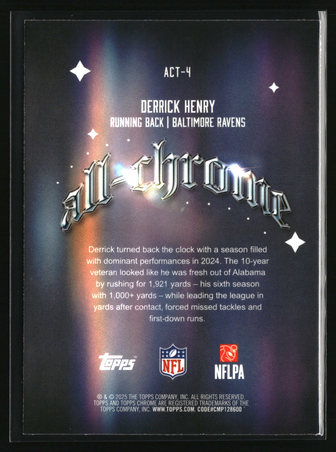 Derrick Henry 2025 Topps Chrome All Chrome Team #ACT-4