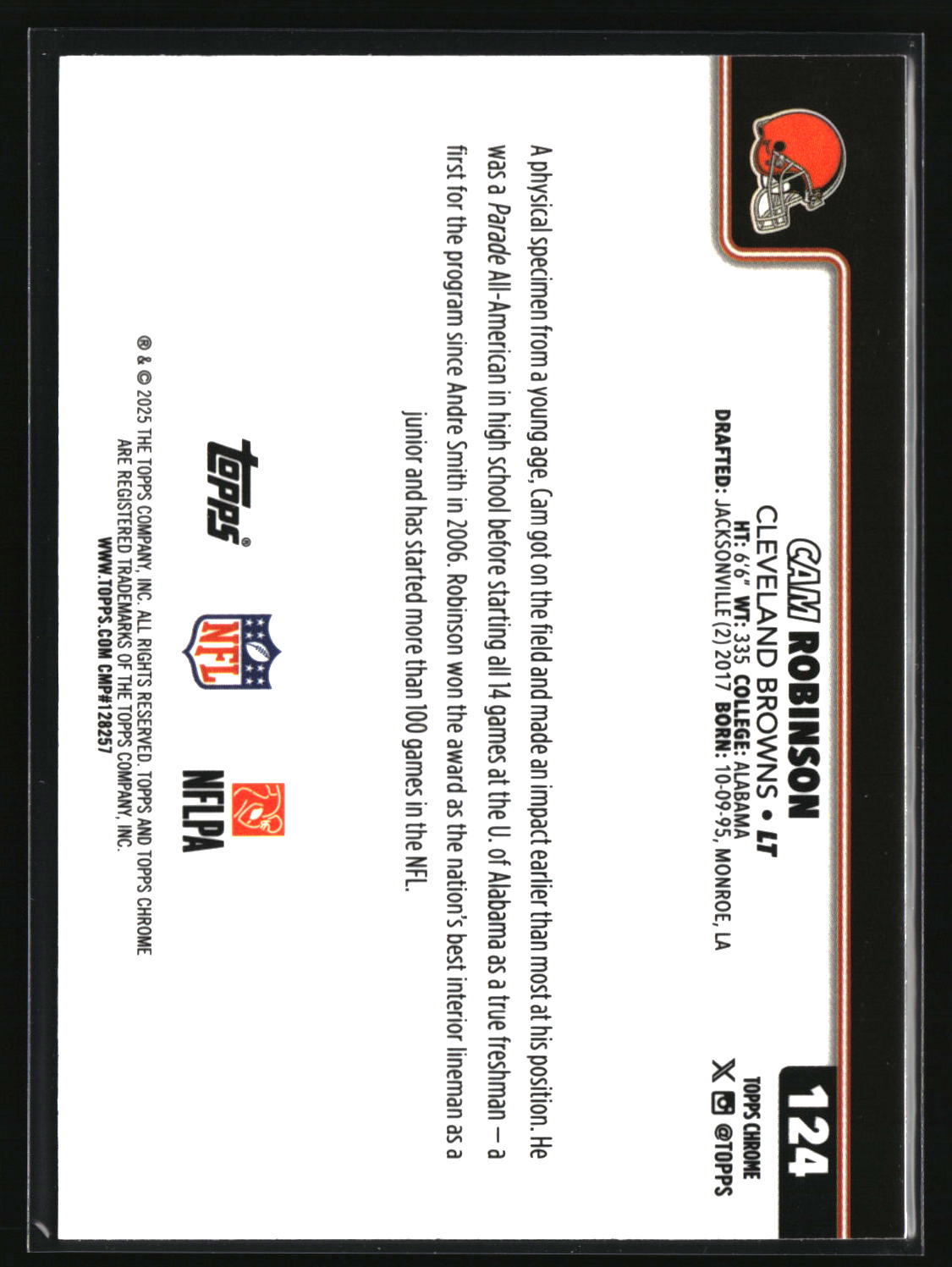 Cam Robinson 2025 Topps Chrome Ray Wave Refractor #124