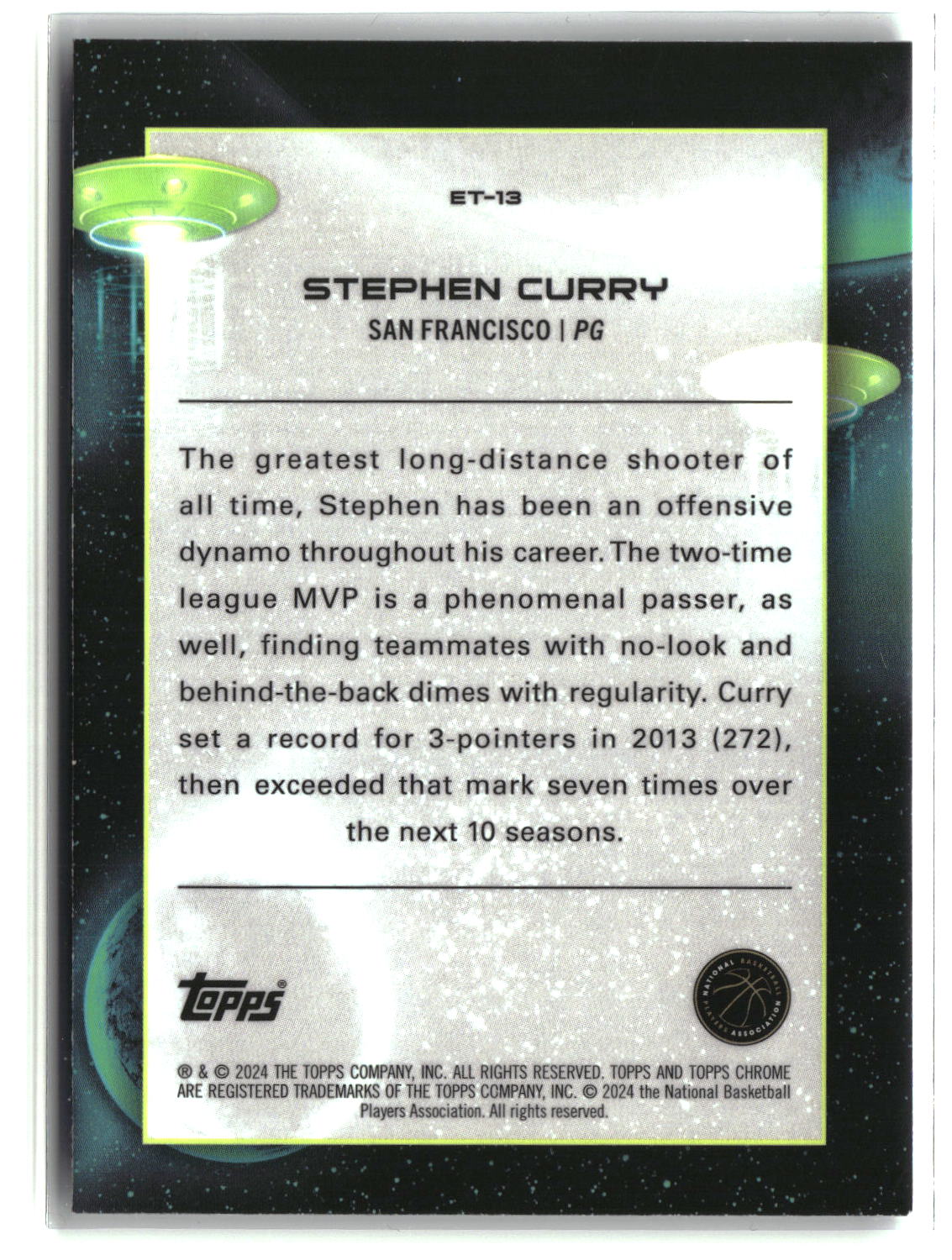 Stephen Curry 2023-24 Topps Chrome Cosmic Extraterrestrial Talent #ET-13