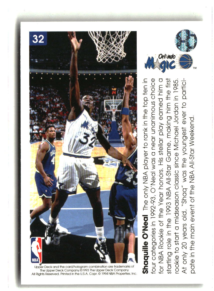 Shaquille O'Neal 1993-94 Upper Deck Pro View #32