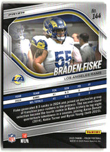 Braden Fiske 2025 Panini Prizm Orange Ice #144
