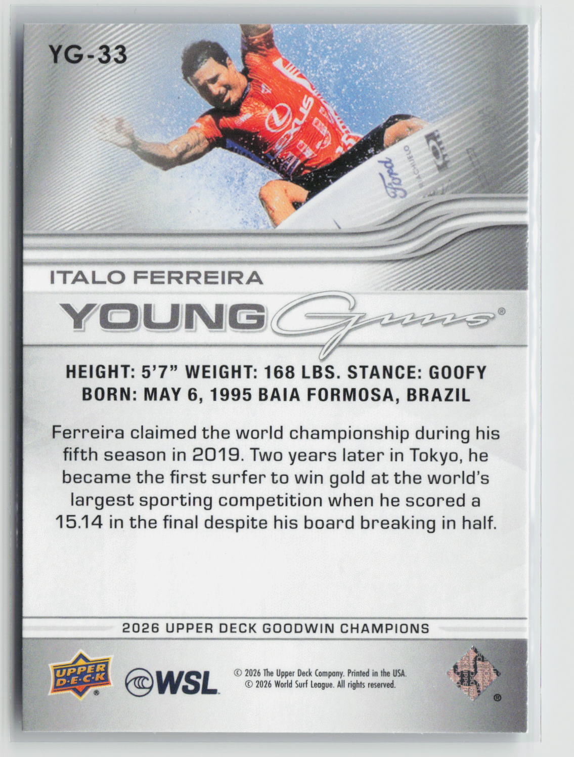 Italo Ferreira 2026 Upper Deck Goodwin Champions Young Guns #YG-33