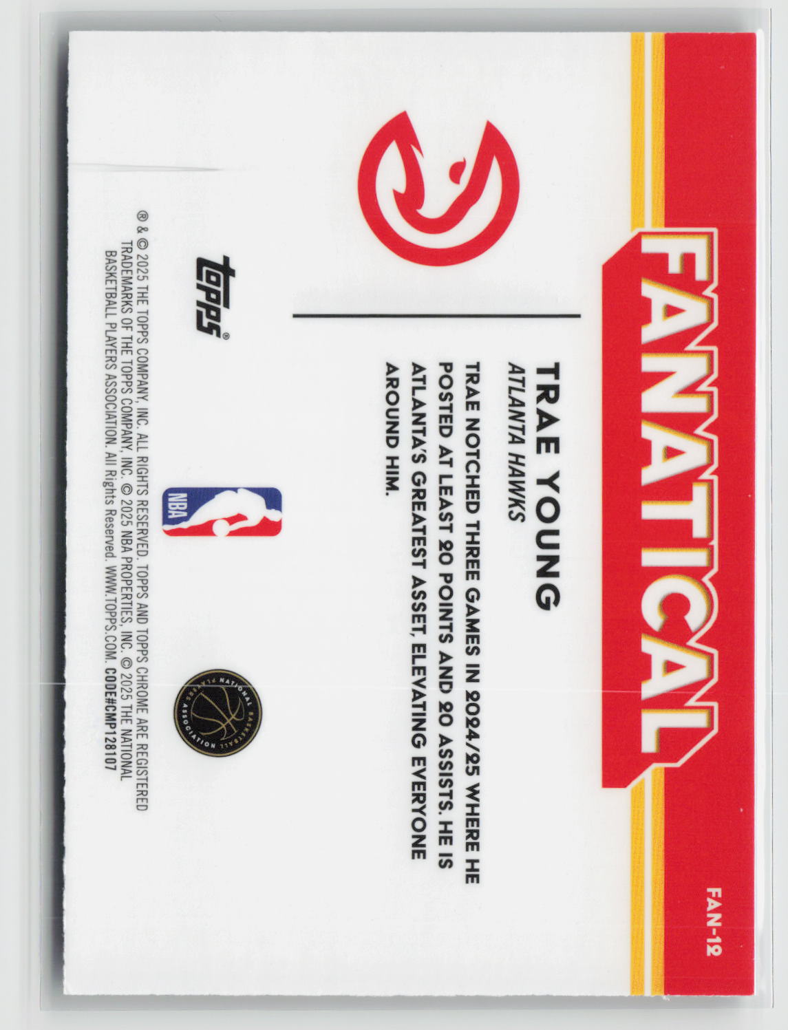Trae Young 2025-26 Topps Chrome Fanatical #FAN-12