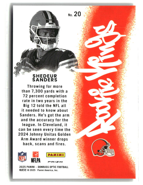 Shedeur Sanders 2025 Donruss Optic Rookie Kings #20
