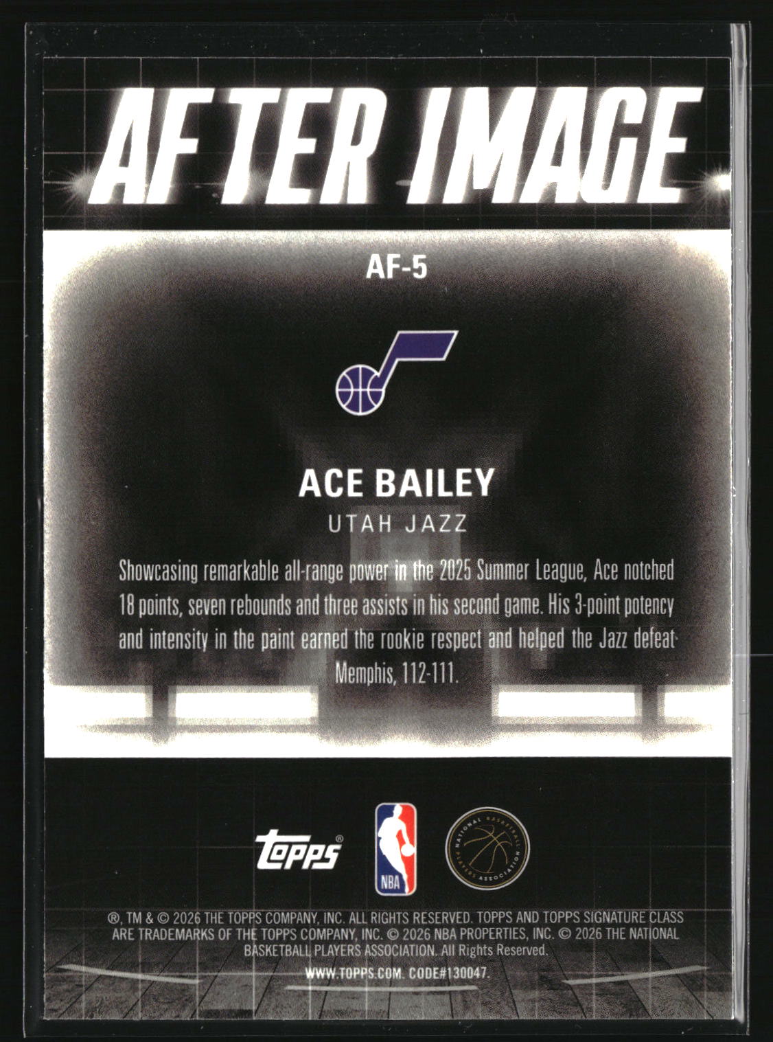 Ace Bailey 2025-26 Topps Signature Class After Image #AF-5