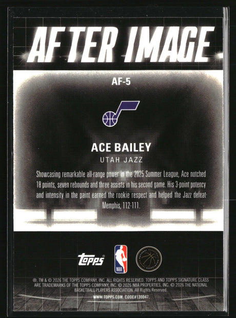 Ace Bailey 2025-26 Topps Signature Class After Image #AF-5