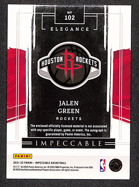 Jalen Green 2021-22 Panini Impeccable Elegance #102 #/88