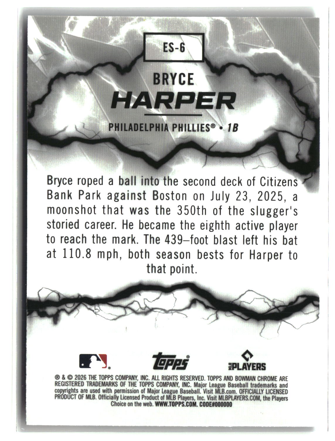 Bryce Harper 2026 Bowman Electric Sluggers #ES-6