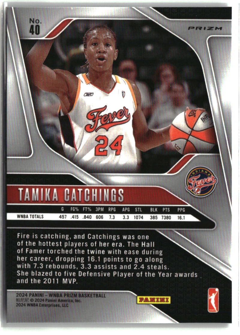 Tamika Catchings 2024 Panini Prizm WNBA Silver Prizms #40