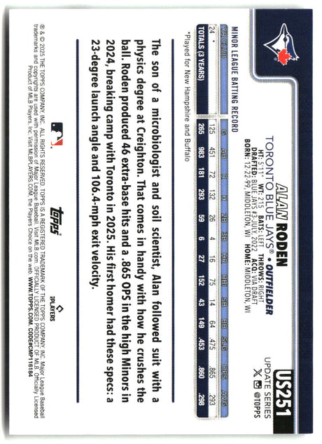 Alan Roden 2025 Topps Update #US251