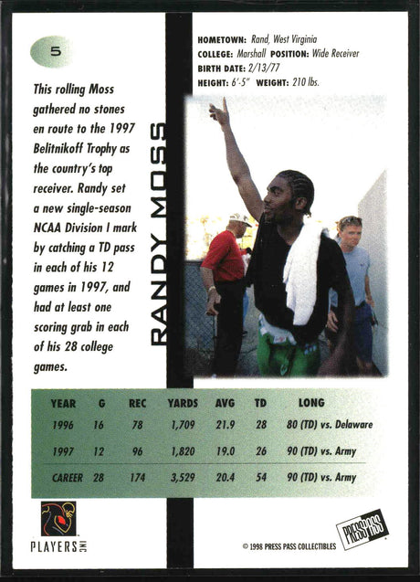 Randy Moss 1998 Press Pass #5