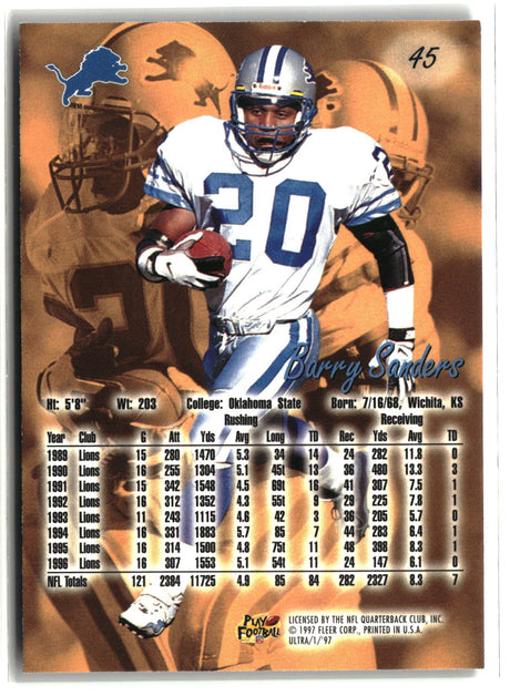 Barry Sanders 1997 Ultra #45