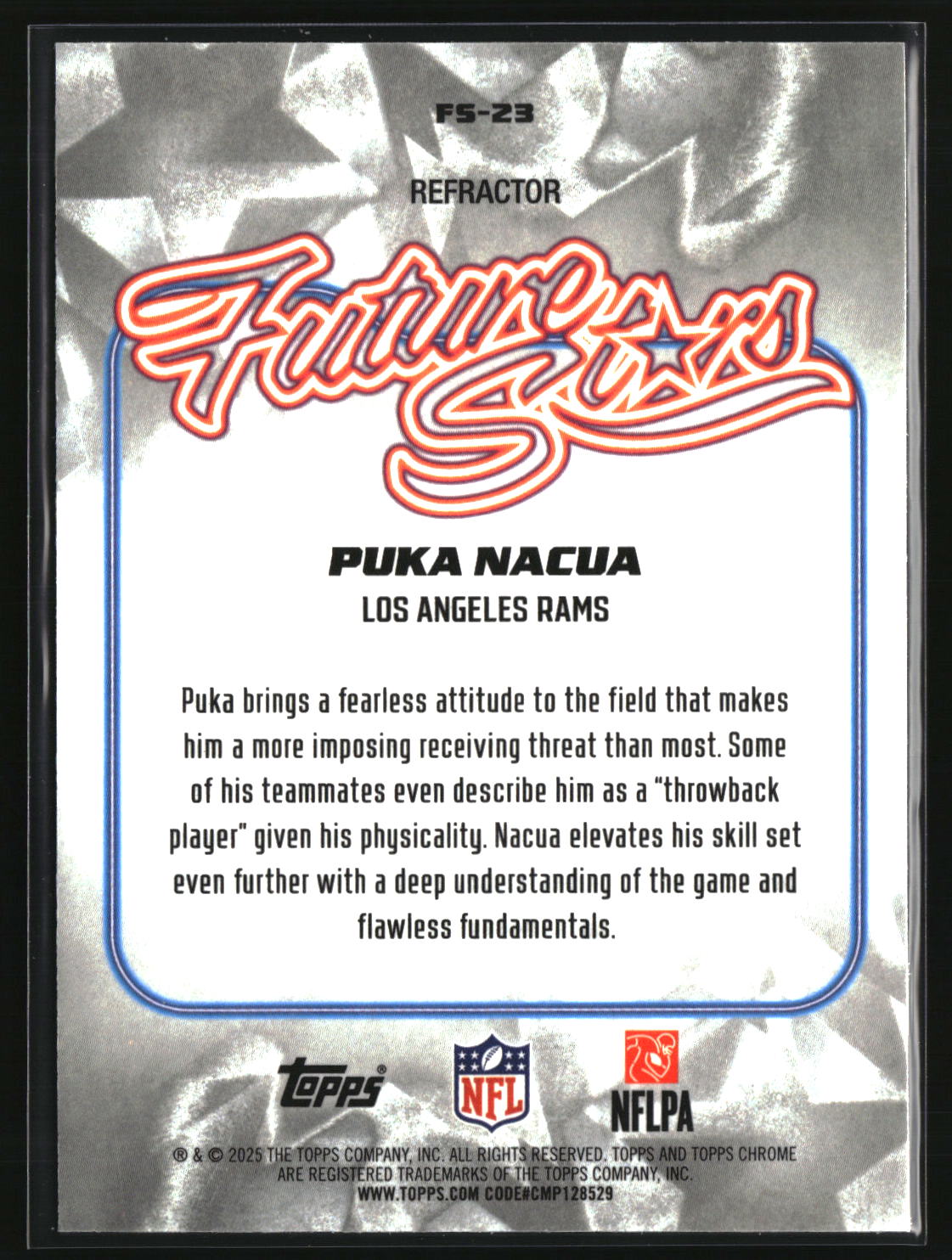 Puka Nacua 2025 Topps Chrome Future Stars Refractor #FS-23