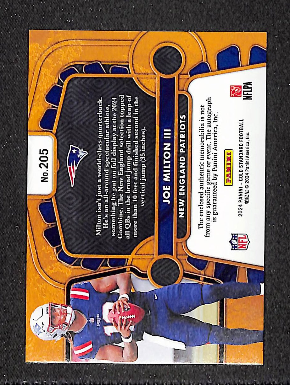 Joe Milton III 2024 Panini Gold Standard #205 #/199