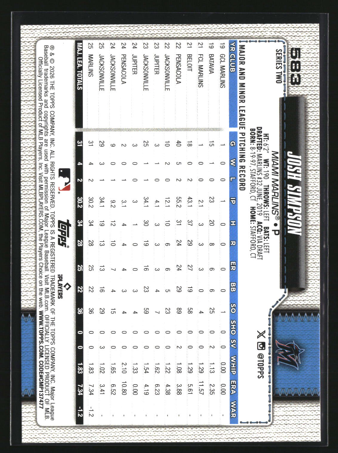 Josh Simpson 2026 Topps #583