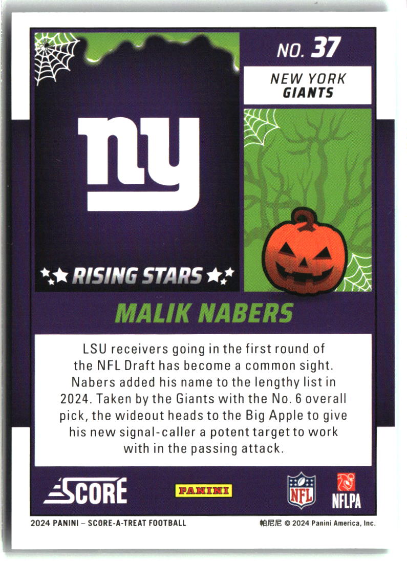 Malik Nabers 2024 Score-A-Treat Rising Stars Green Bats #37