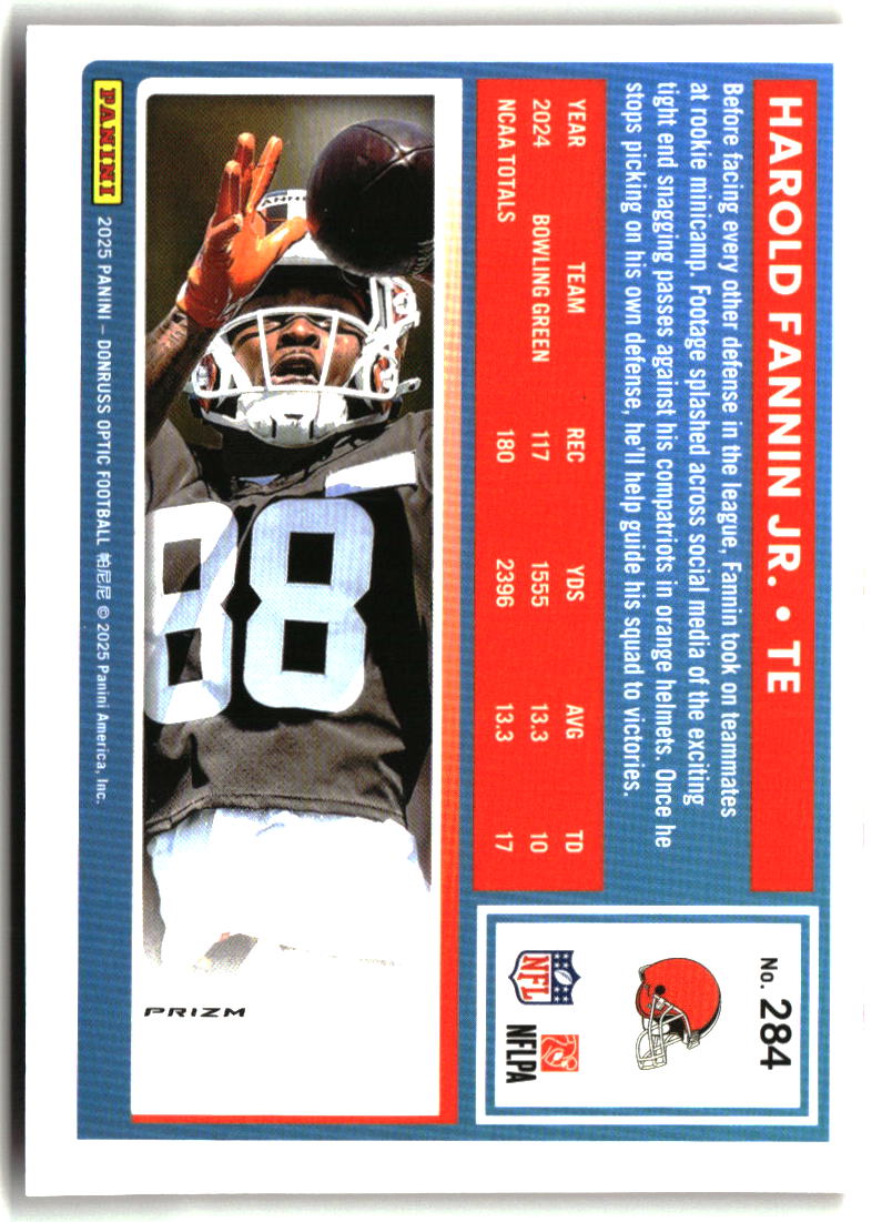 Harold Fannin Jr. 2025 Donruss Optic Red Hyper #284