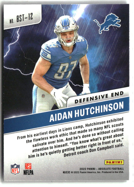 Aidan Hutchinson 2022 Panini Absolute By Storm #BST-12
